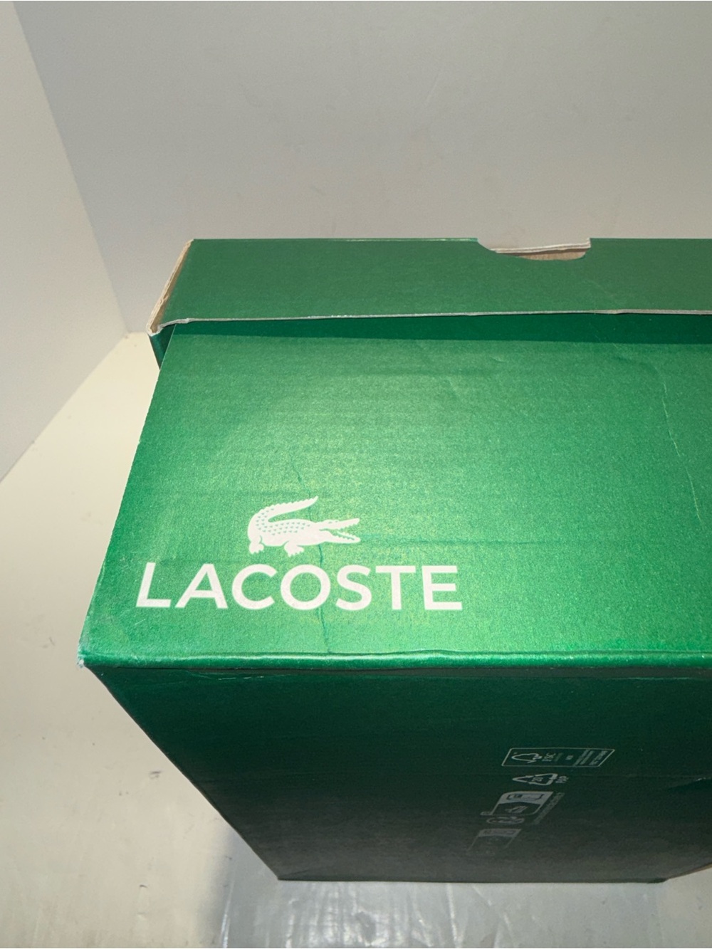 Lacoste Powercourt Leather Sneakers Men 8.5 Black Low Top Logo Casual Shoes - Picture 9 of 9